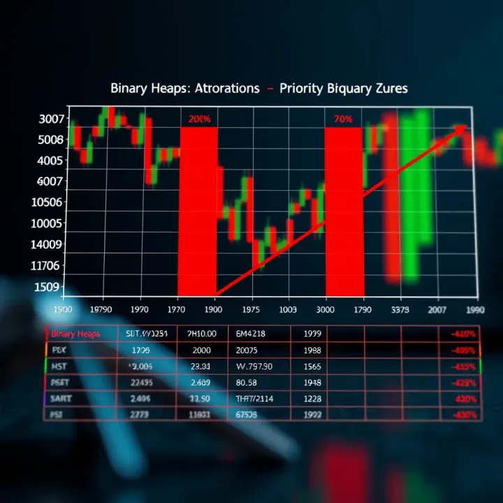 Comparison chart showing performance differences between binary heaps and other heap types in priority queue operations