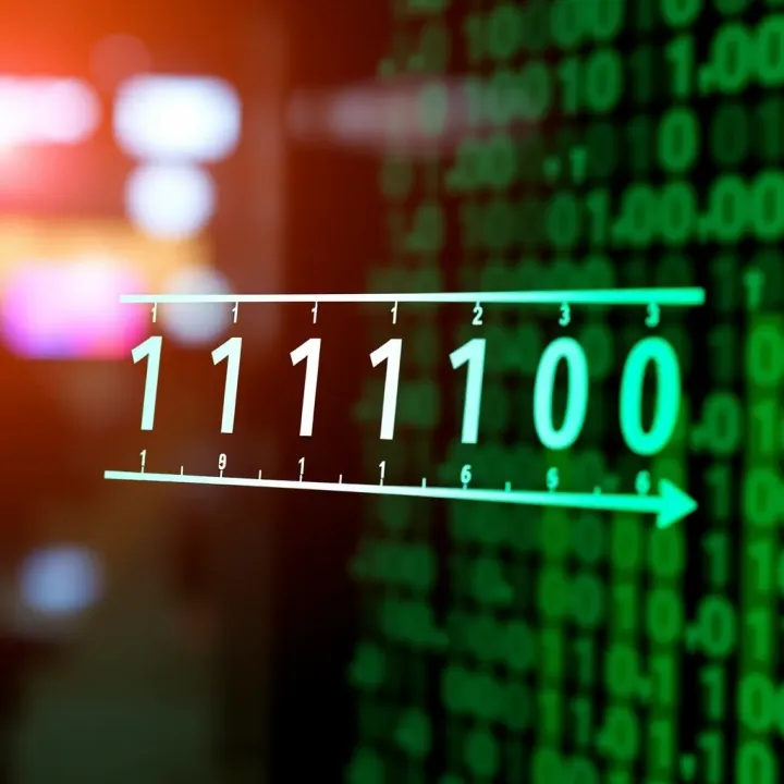 Diagram showing the binary number system with powers of two and their corresponding decimal values