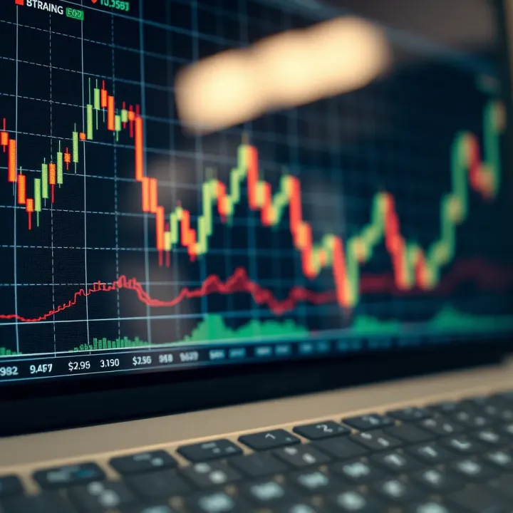 Graph showing fluctuating trading charts related to binary options in Pakistan
