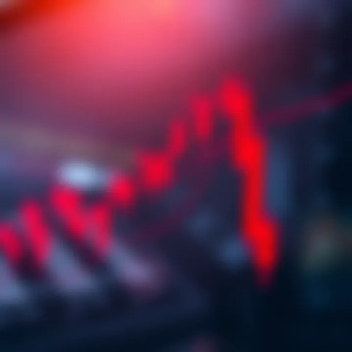 Bearish Candlestick Pattern Signaling Market Downtrend Bearish candlestick pattern illustrating downward price movement with red candlesticks