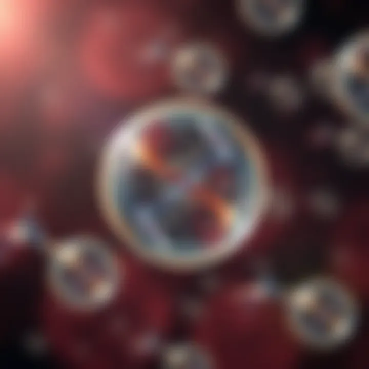 Illustration demonstrating DNA replication inside a bacterial cell prior to division