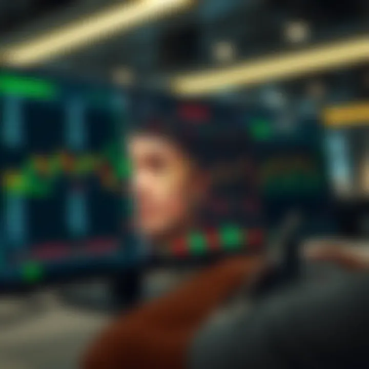 Visual representation of secure online trading platform interface with charts and trading options