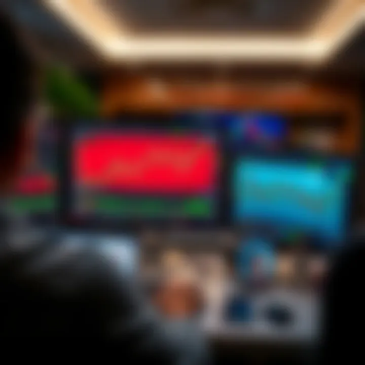 Illustration showing various forex trading platforms on computer and mobile screens