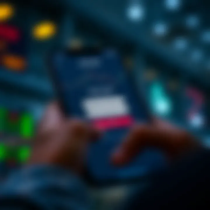 Mobile device screen illustrating regulatory compliance features and secure login for forex trading in Pakistan