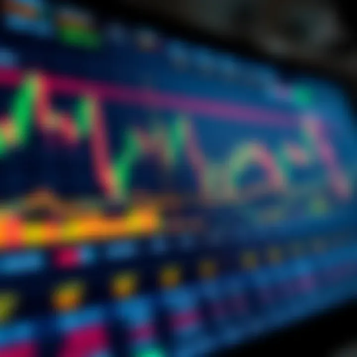 Illustration of a digital forex trading platform showing charts and currency exchange rates