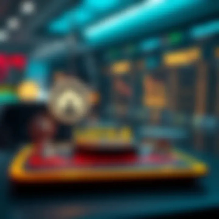 Secure digital platform with financial icons representing safety and regulatory compliance for stock trading