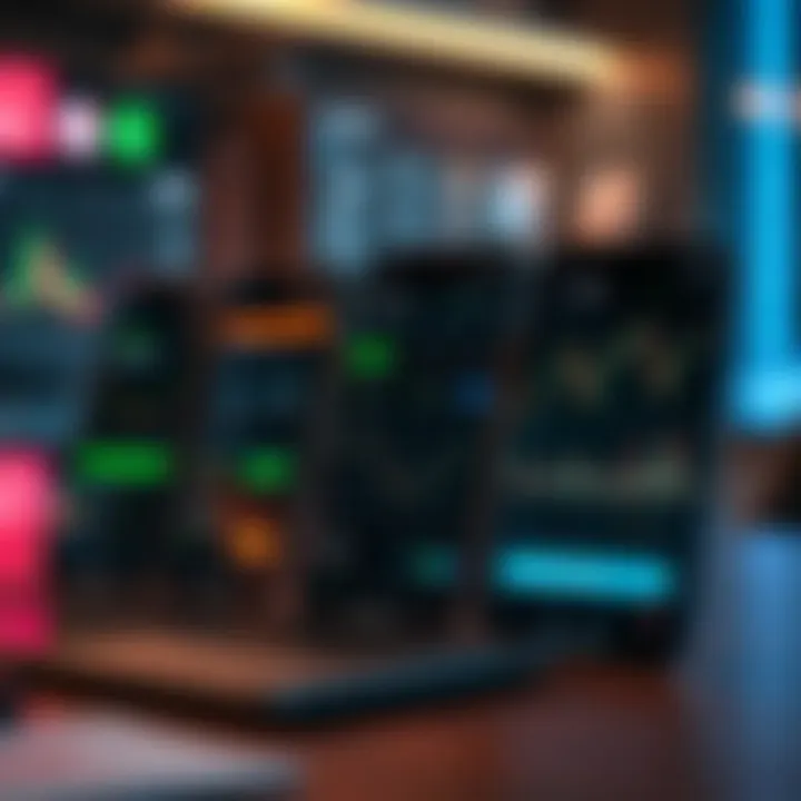 Comparison of multiple trading apps highlighting features like no initial investment and user ratings