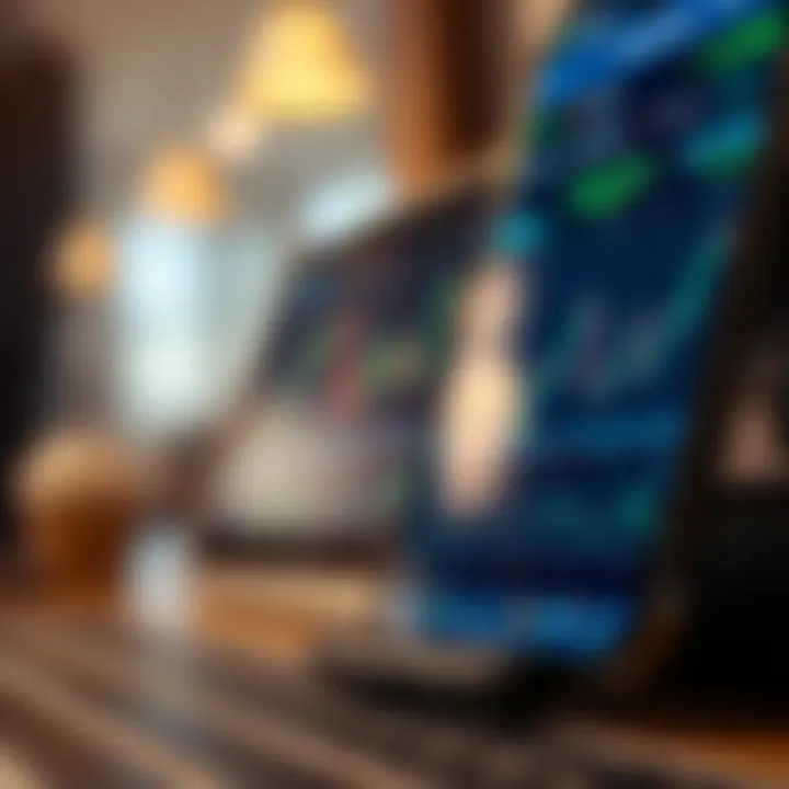 User interface of a trading app showing real-time stock market charts and trading options