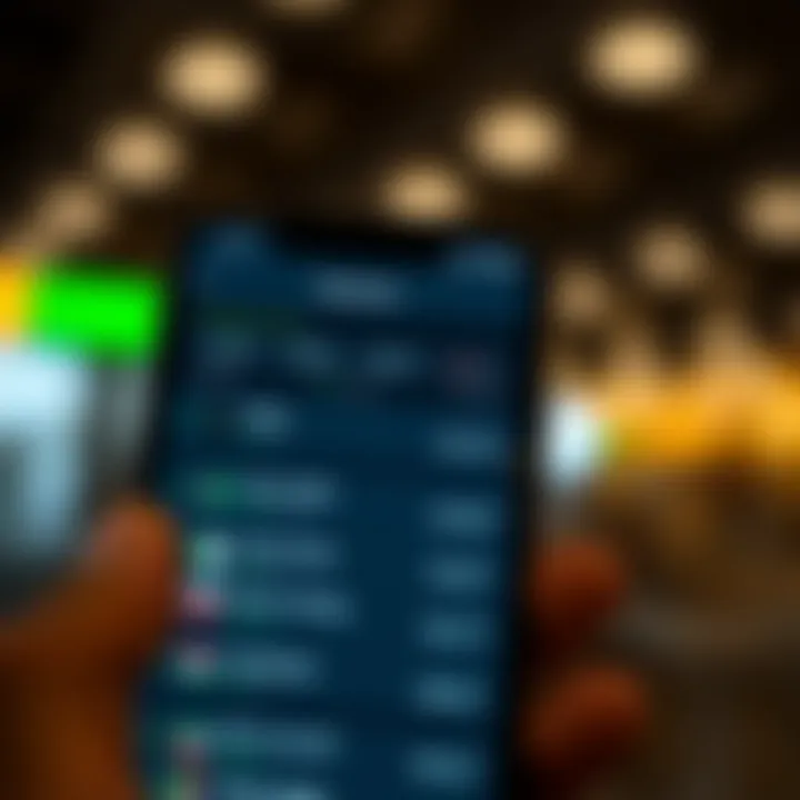 Smartphone screen showing various market options and fee details in a trading app