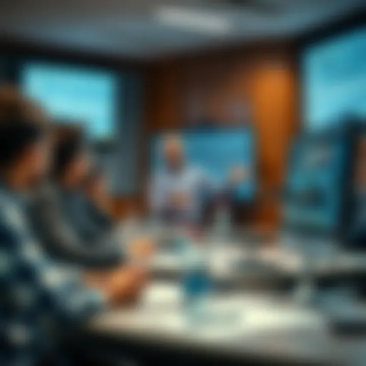 Classroom setting with instructor explaining forex trading concepts to attentive students