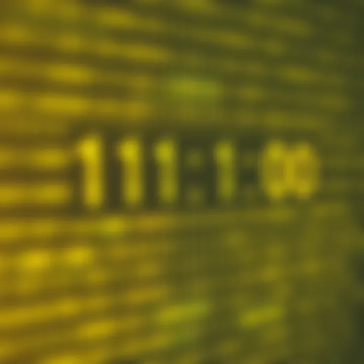 Diagram showing the conversion of a large decimal number into binary with highlighted bits