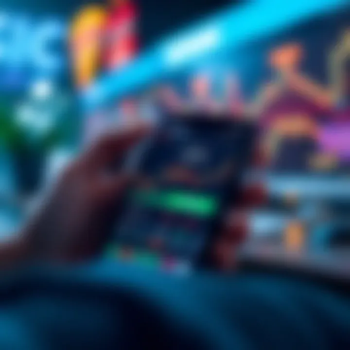 Mobile phone displaying user-friendly cryptocurrency trading platform with market charts