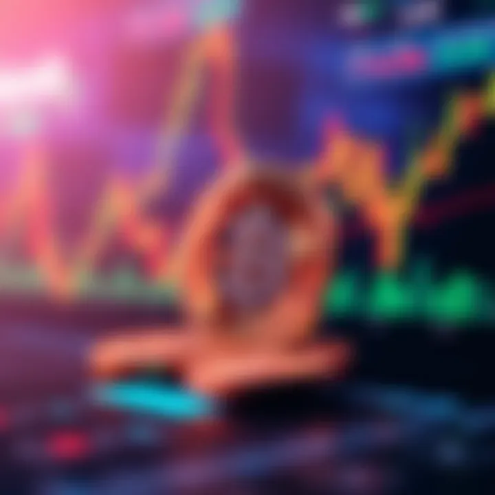 Illustration of digital cryptocurrency symbols with Pakistani flag colors in a futuristic trading interface