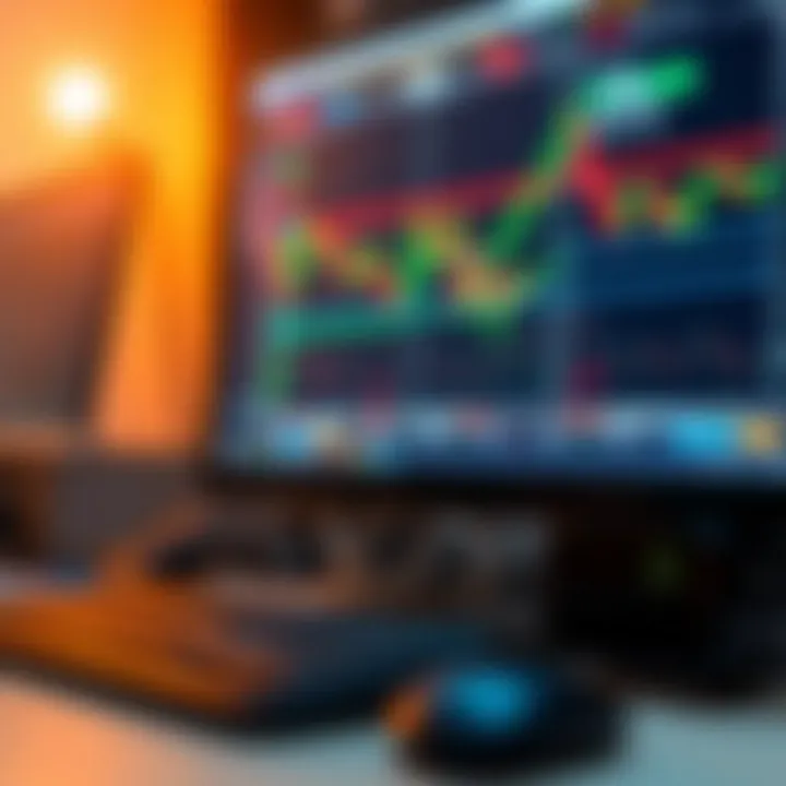 Forex trading charts with currency pairs and market analysis on a computer screen