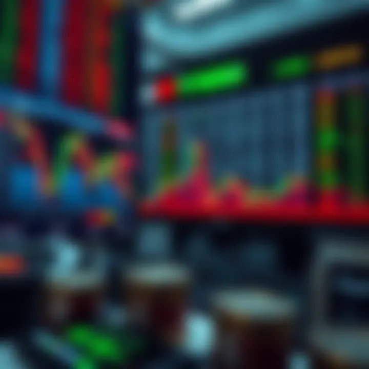 Visual representation of forex trading with currency symbols and shariah compliance icons