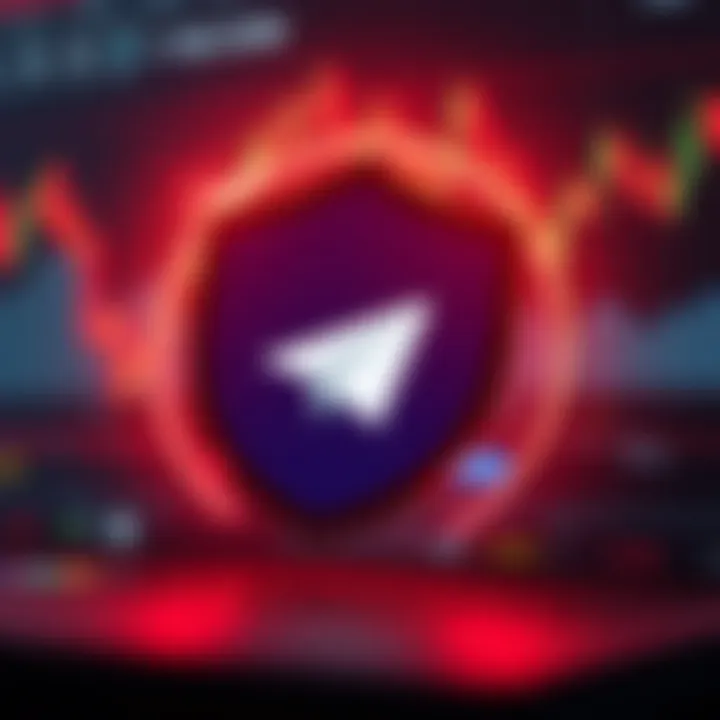 A digital representation of secure online communication with forex charts and protective shield symbol