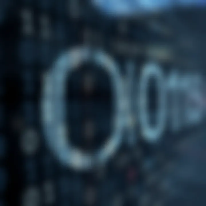 Diagram illustrating the binary alphabet consisting of zeros and ones representing digital data