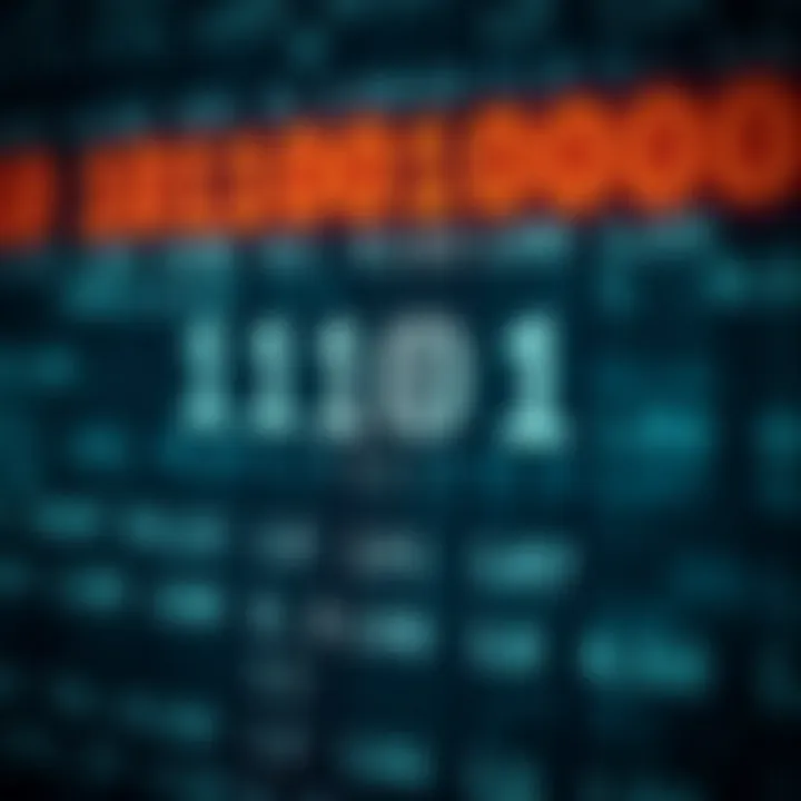 Visual representation of binary signed number system showing positive and negative values with two's complement method