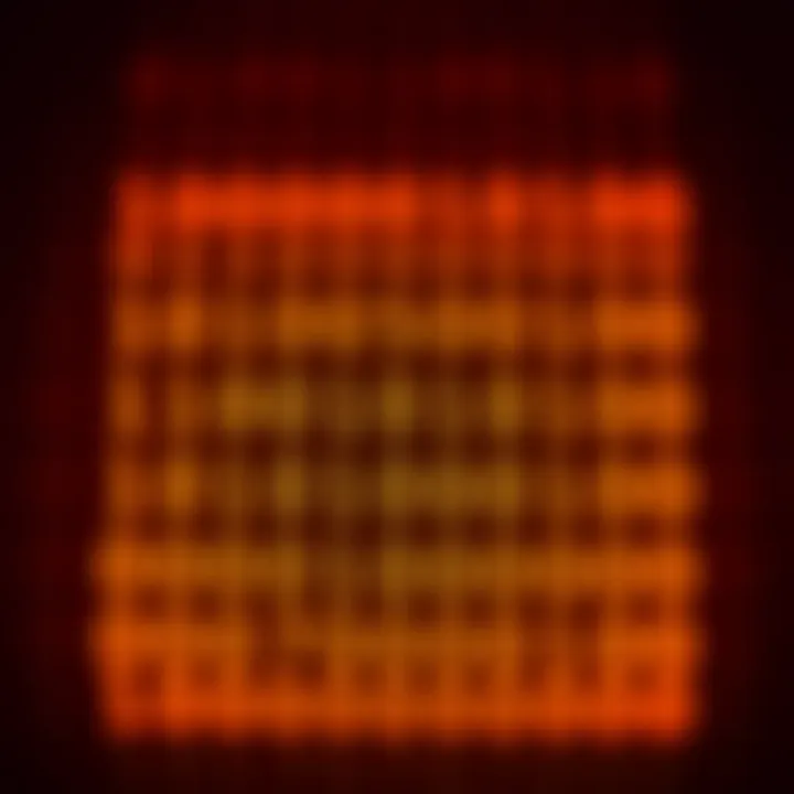 Diagram illustrating the binary numeral system with zeroes and ones arranged in a grid