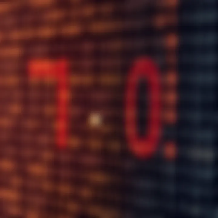 Visual representation of binary code illustrating the conversion from decimal to binary