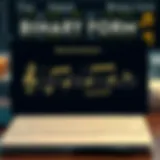 Diagram showing two distinct musical sections representing binary form structure