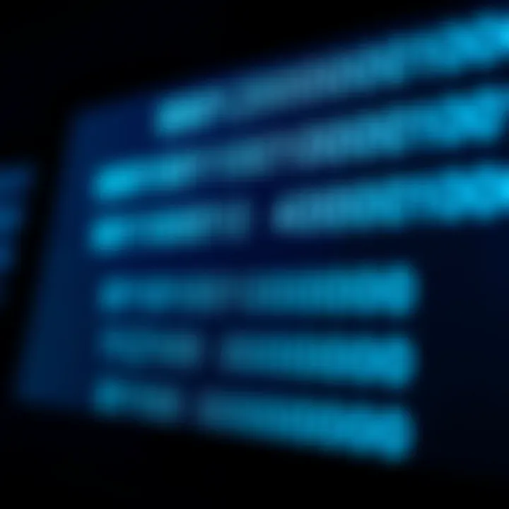 Binary code displayed in bright blue on a dark computer screen