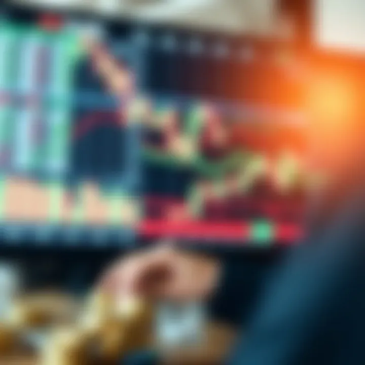 Visual representation of binary option trading concept with financial charts and digital interface