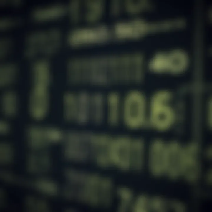 Visual representation of binary digits converting into decimal values