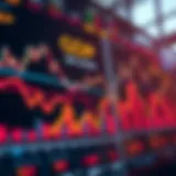 Illustration of various economic indicators like GDP, inflation, and employment data represented by dynamic charts and graphs