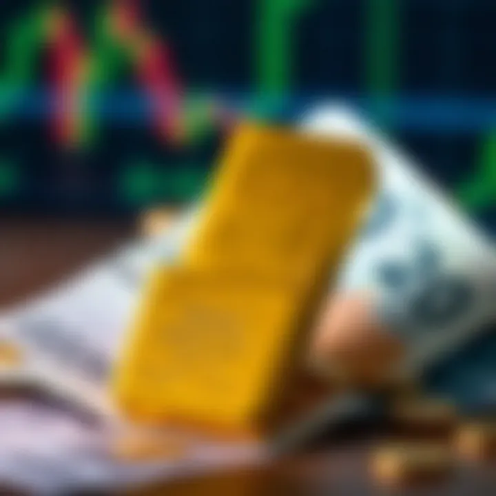 Gold bars alongside currency notes representing the relationship between gold and forex trading markets
