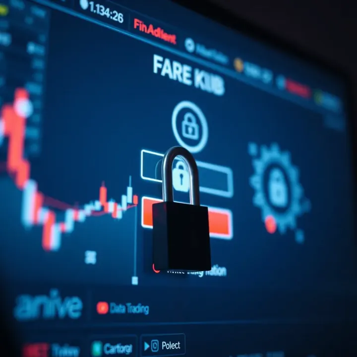 Secure login screen of a forex trading app emphasizing data protection and user authentication