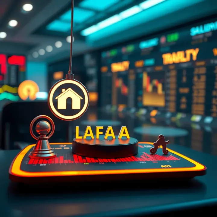 Secure digital platform with financial icons representing safety and regulatory compliance for stock trading
