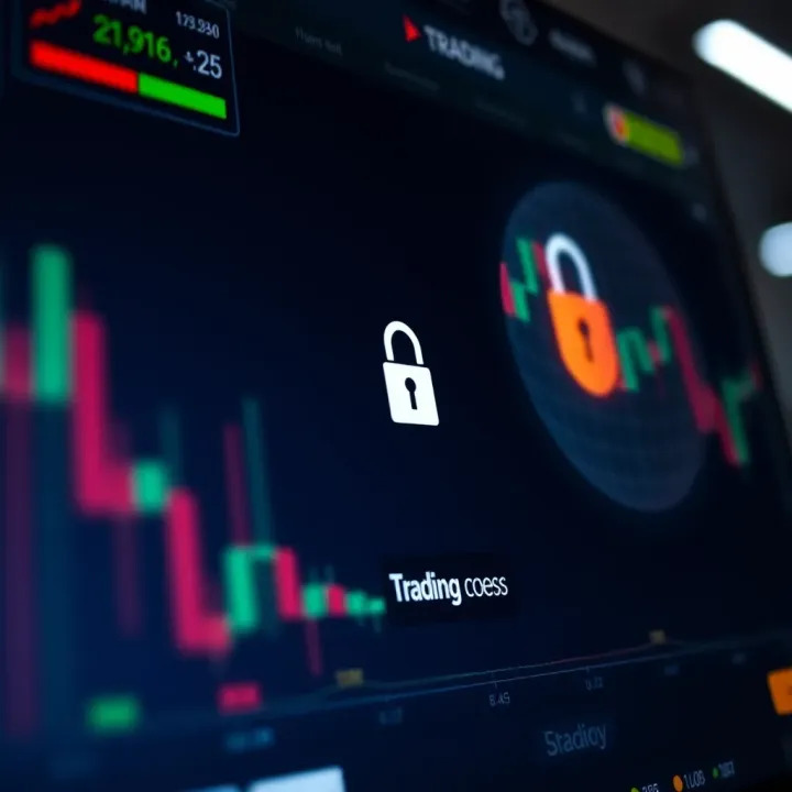 Secure login screen of a trading platform emphasizing data protection and user authentication