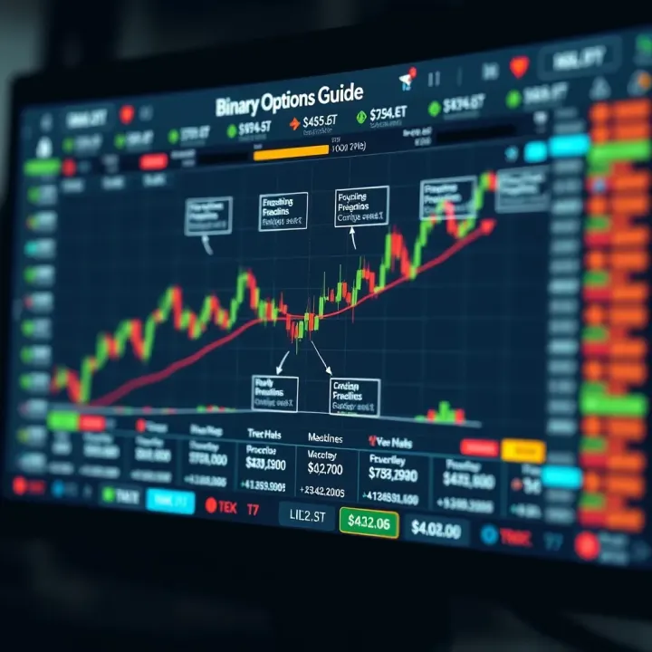 Understanding Binary Options Trading Concepts Diagram illustrating the concept of binary options trading with charts and decision points