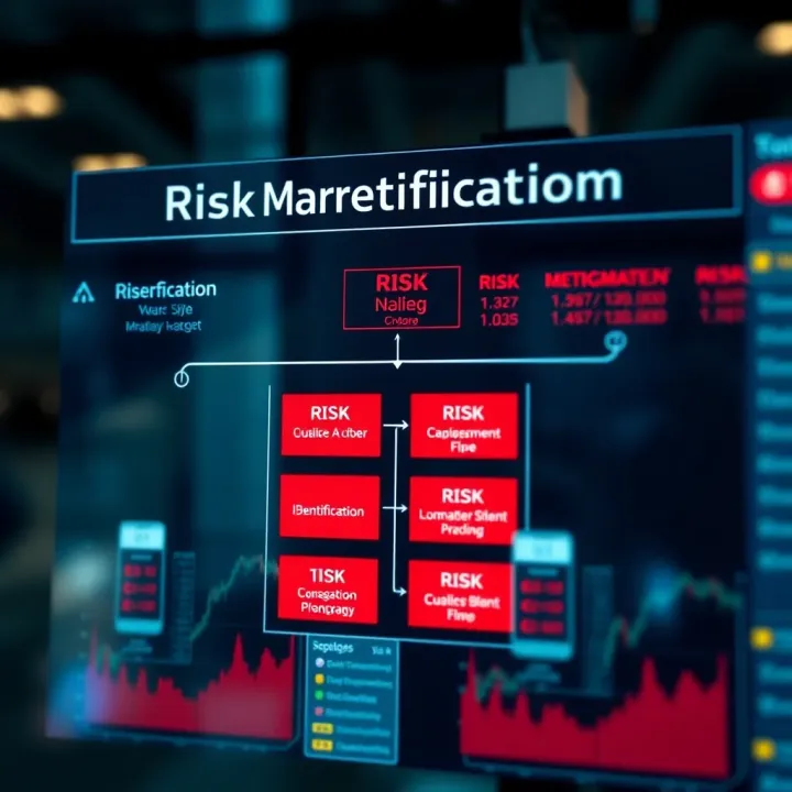 Flowchart illustrating the stages of risk identification, assessment, and mitigation in project workflows