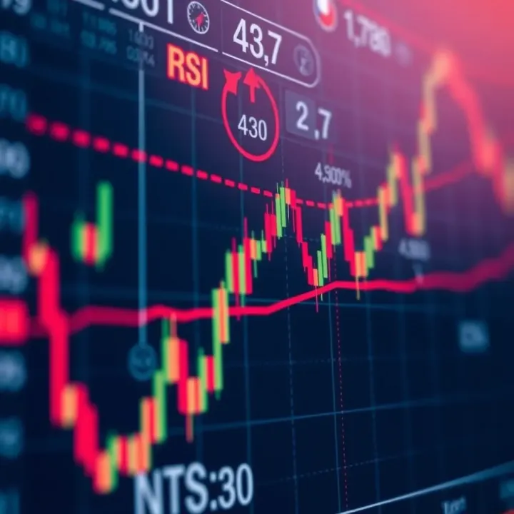 Chart displaying various technical indicators used in binary options trading such as moving averages and RSI