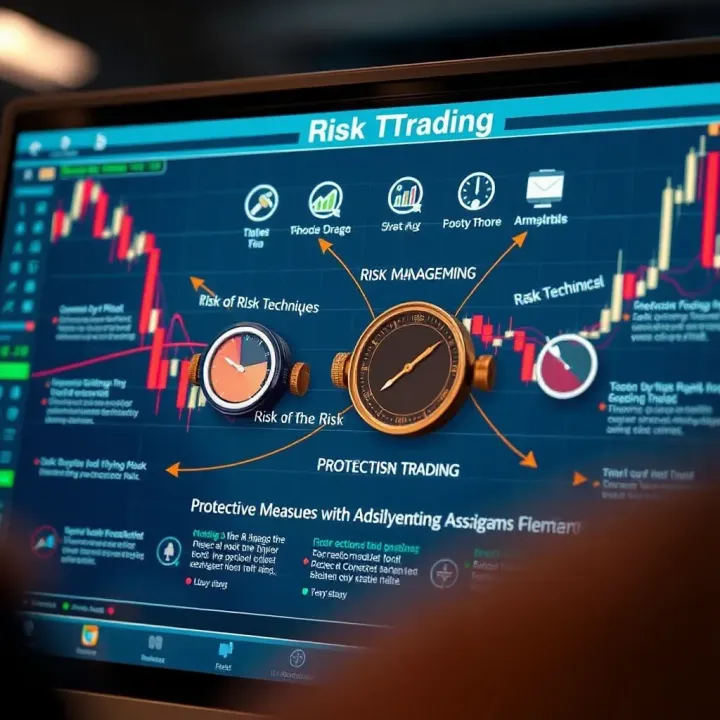 Risk Management Techniques for Binary Options Trading Diagram illustrating risk management techniques with charts and protective measures