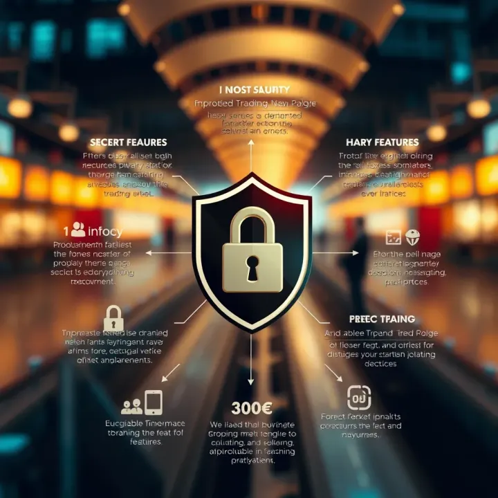 Graphical representation of key features and security measures in forex trading applications