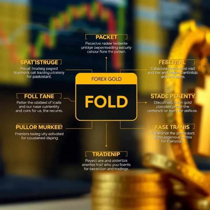 Diagram illustrating various forex gold trading strategies alongside risk management tools tailored for Pakistan