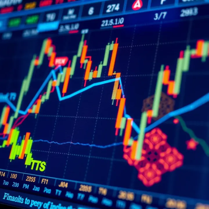 Forex Market Analysis with Islamic Geometric Patterns Abstract forex market chart with Islamic geometric patterns