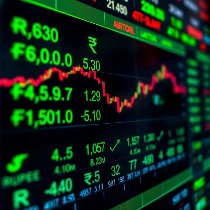 Chart showing currency exchange rates with Pakistani rupee and foreign currencies symbols