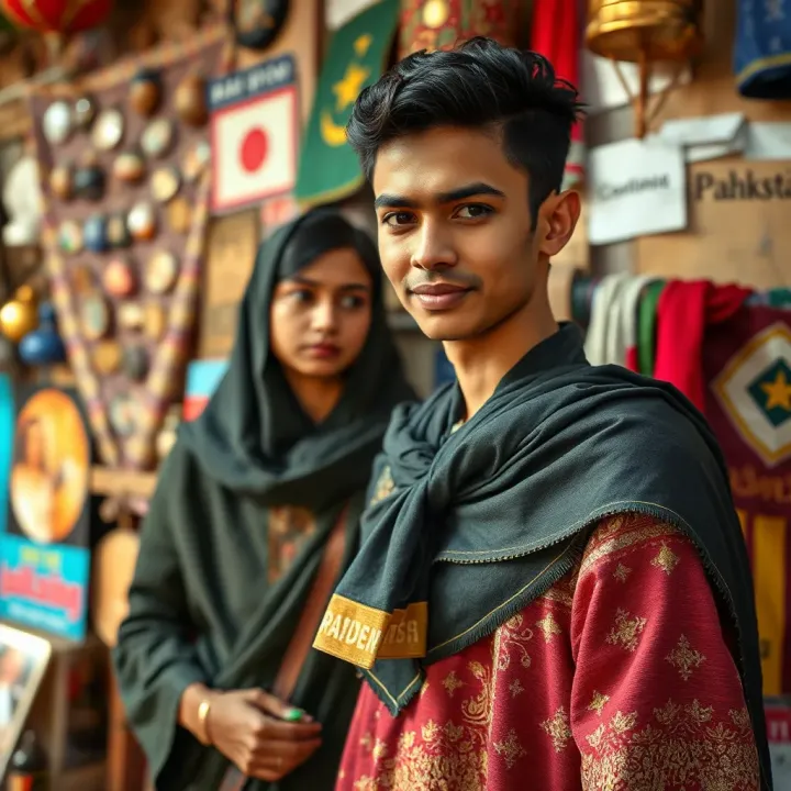 Cultural Inclusion and Respect for Non-Binary Identity in Pakistan Cultural mosaic highlighting acceptance and inclusion in Pakistani society with symbolic elements reflecting gender diversity