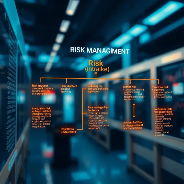 Risk Management Workflow in Software Engineering Flowchart illustrating risk identification, analysis, mitigation, and monitoring within software projects
