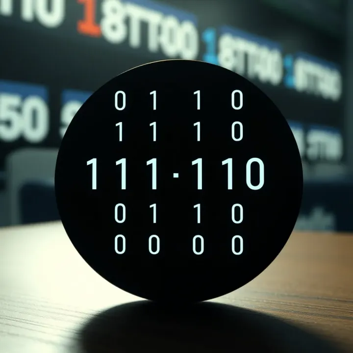 Illustration showing how binary division is performed using long division method with binary digits