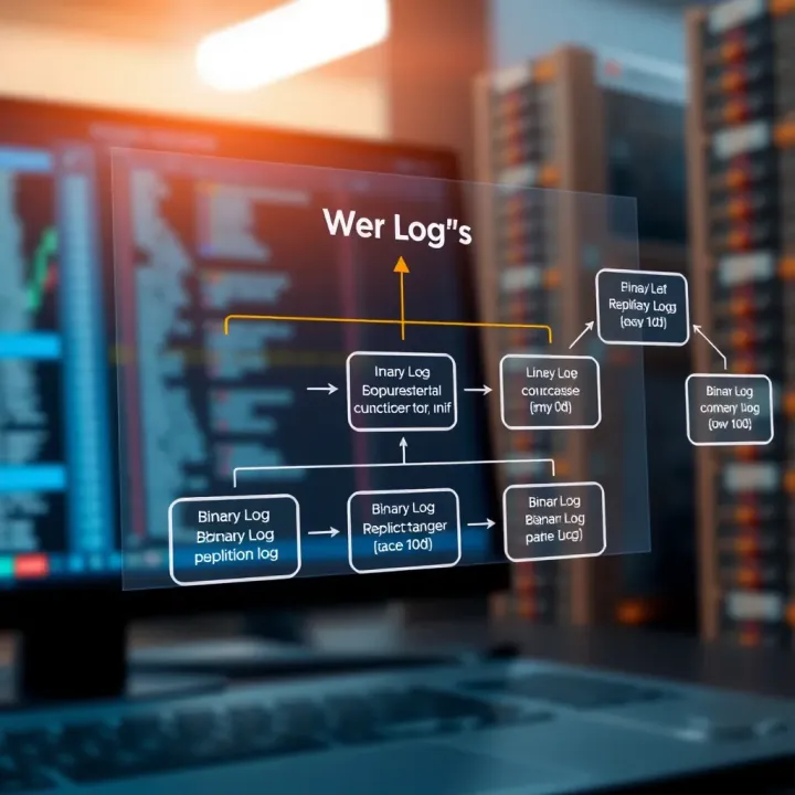 Diagram illustrating the flow of binary logs in MySQL replication setup