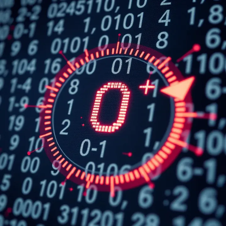 Diagram illustrating the binary numbering system with digits zero and one representing data