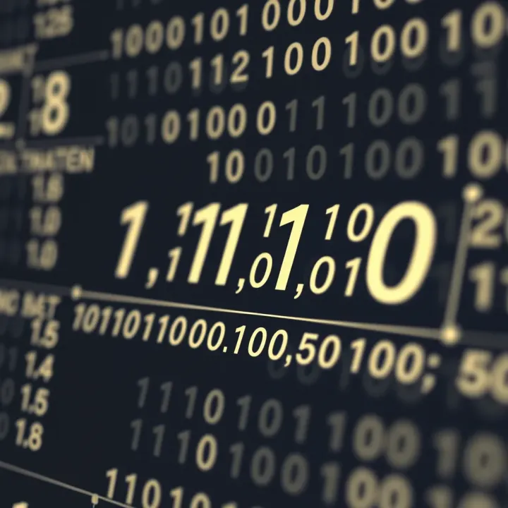 Diagram illustrating binary digits and their place values in a binary number system