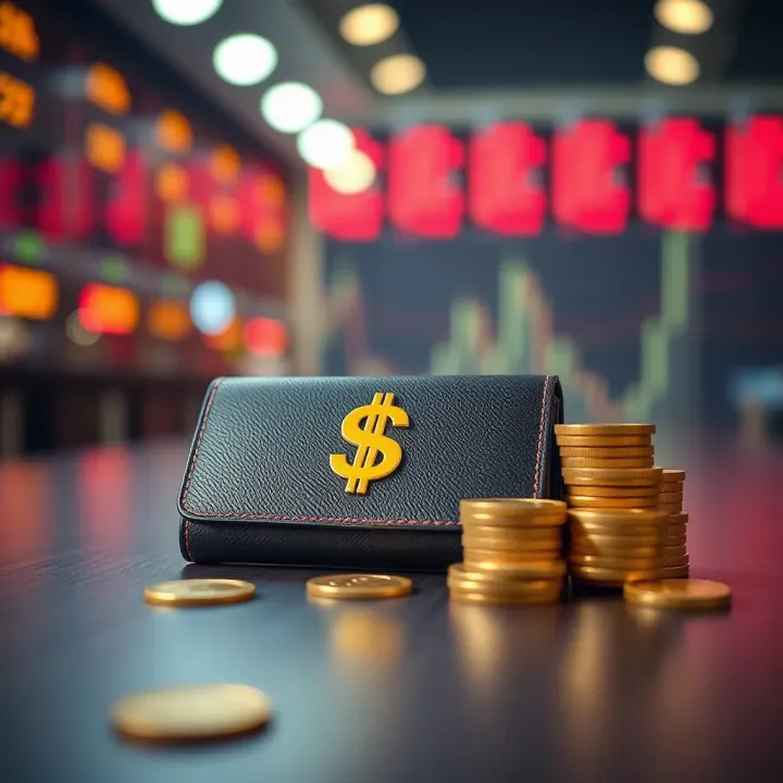 Illustration showing the concept of binary option no deposit bonuses with a digital wallet and currency symbols