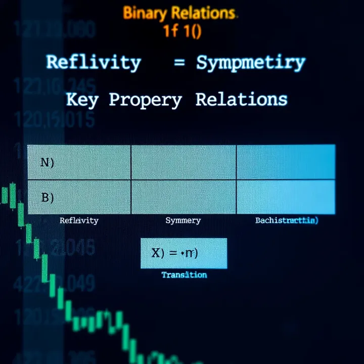 Chart depicting properties of binary relations such as reflexivity, symmetry, and transitivity
