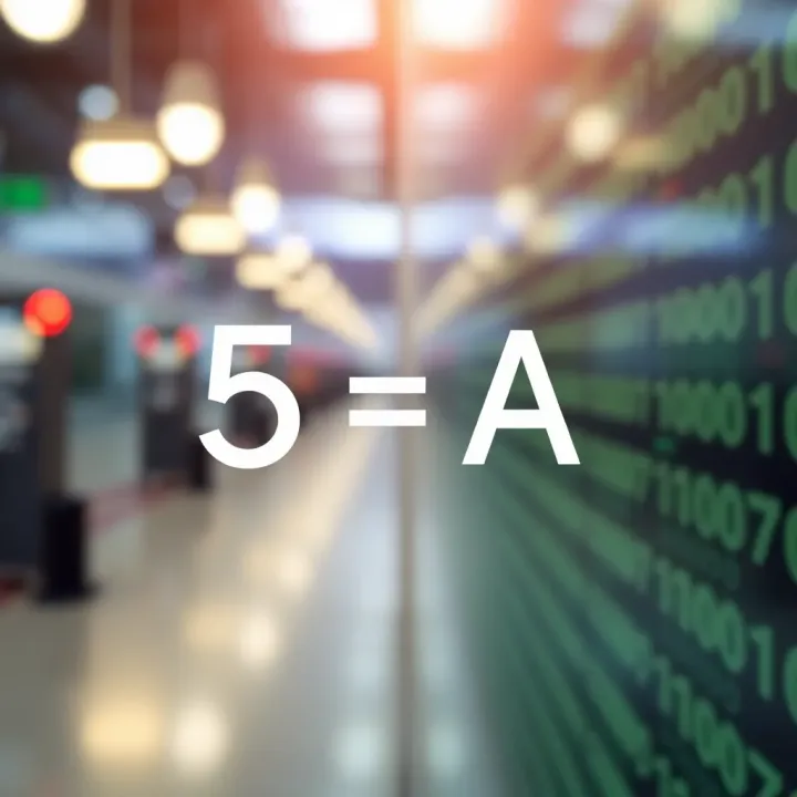 Diagram illustrating conversion of hexadecimal value five A to binary code